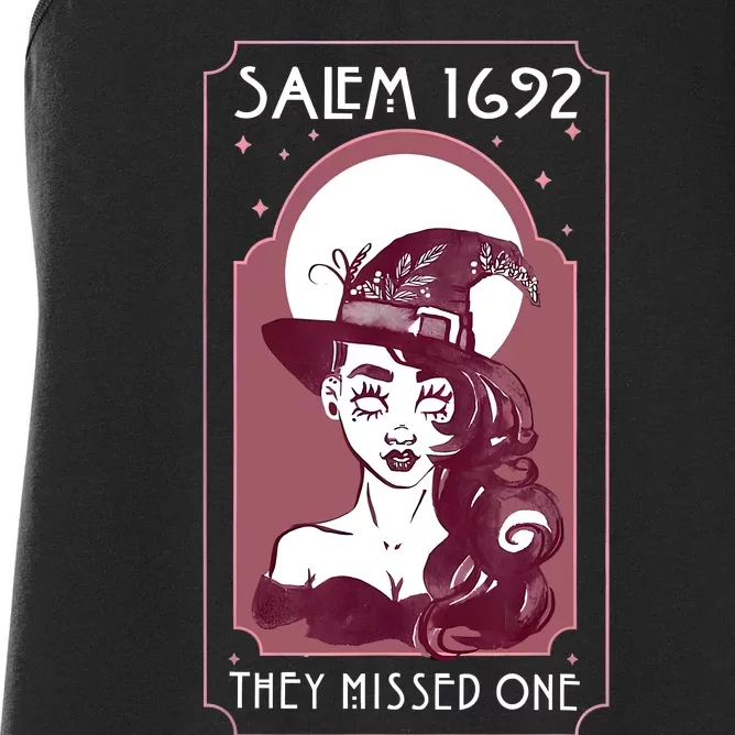 Salem 1692 They Missed One Salem Witch Halloween Women's Racerback Tank