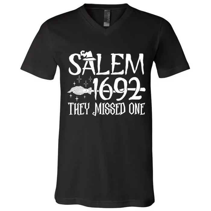 Salem 1692 They Missed One Witch Halloween V-Neck T-Shirt