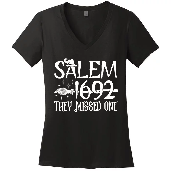 Salem 1692 They Missed One Witch Halloween Women's V-Neck T-Shirt