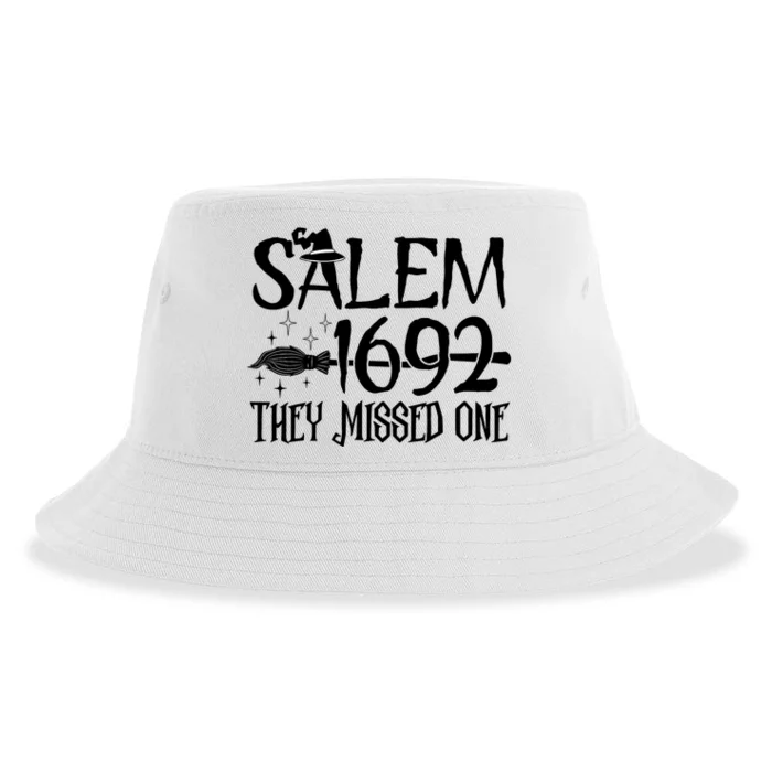 Salem 1692 They Missed One Witch Halloween Trending Design Sustainable Bucket Hat