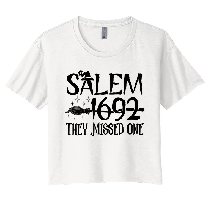 Salem 1692 They Missed One Witch Halloween Trending Design Women's Crop Top Tee