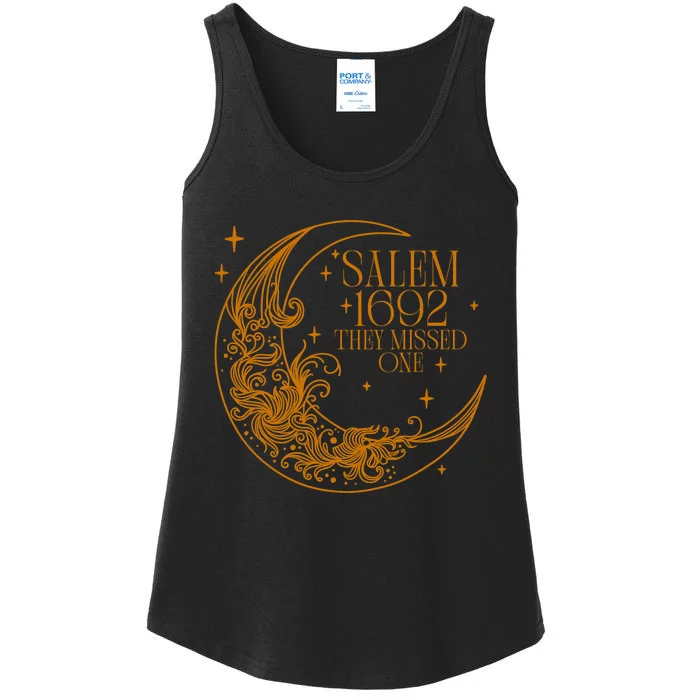 Salem 1692 They Missed One Salem Witch Halloween Costume Ladies Essential Tank