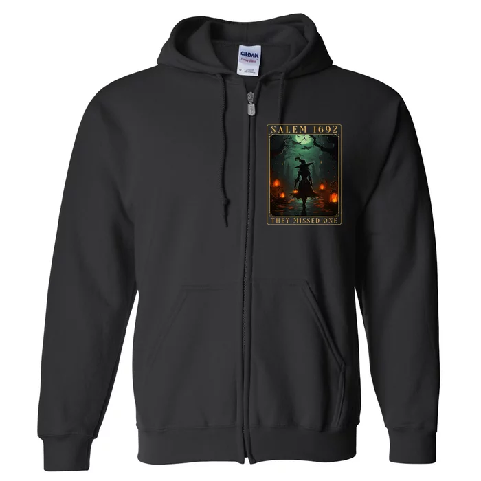 Salem 1692 They Missed One Halloween Witch Trials Women Full Zip Hoodie