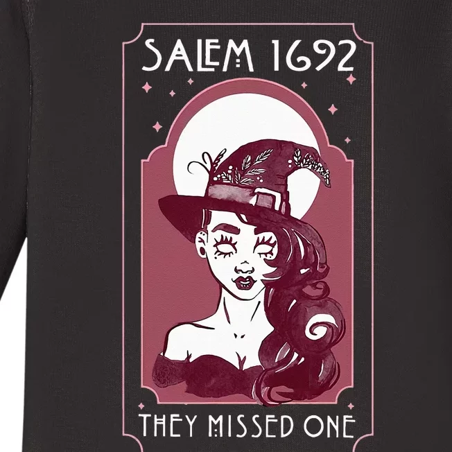 Salem 1692 They Missed One Salem Witch Halloween Baby Long Sleeve Bodysuit