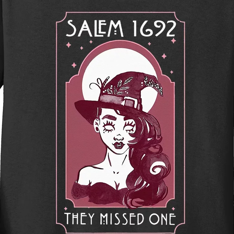 Salem 1692 They Missed One Salem Witch Halloween Kids Long Sleeve Shirt