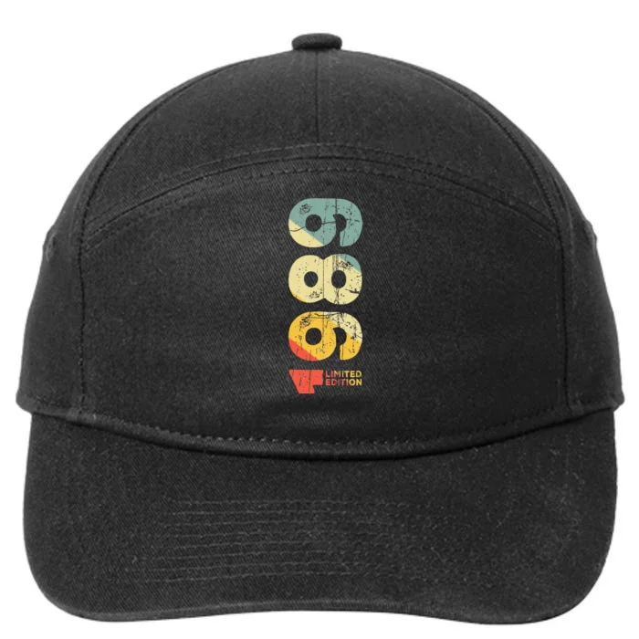 Since 1989 Year 1989 Birth Vintage Aesthetic 1989 Retro 1989 7-Panel Snapback Hat