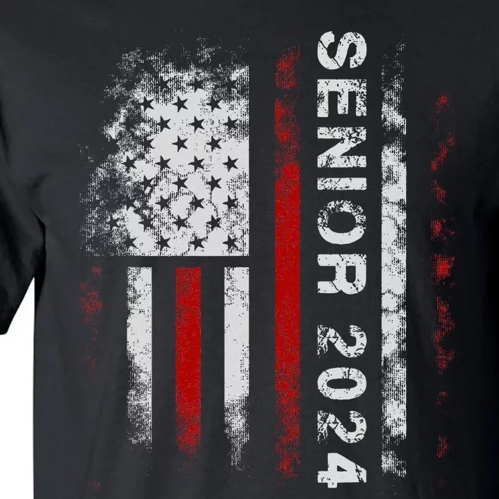 Senior 2024 American Flag Usa Graduation Class Of 2024 Tall T-Shirt