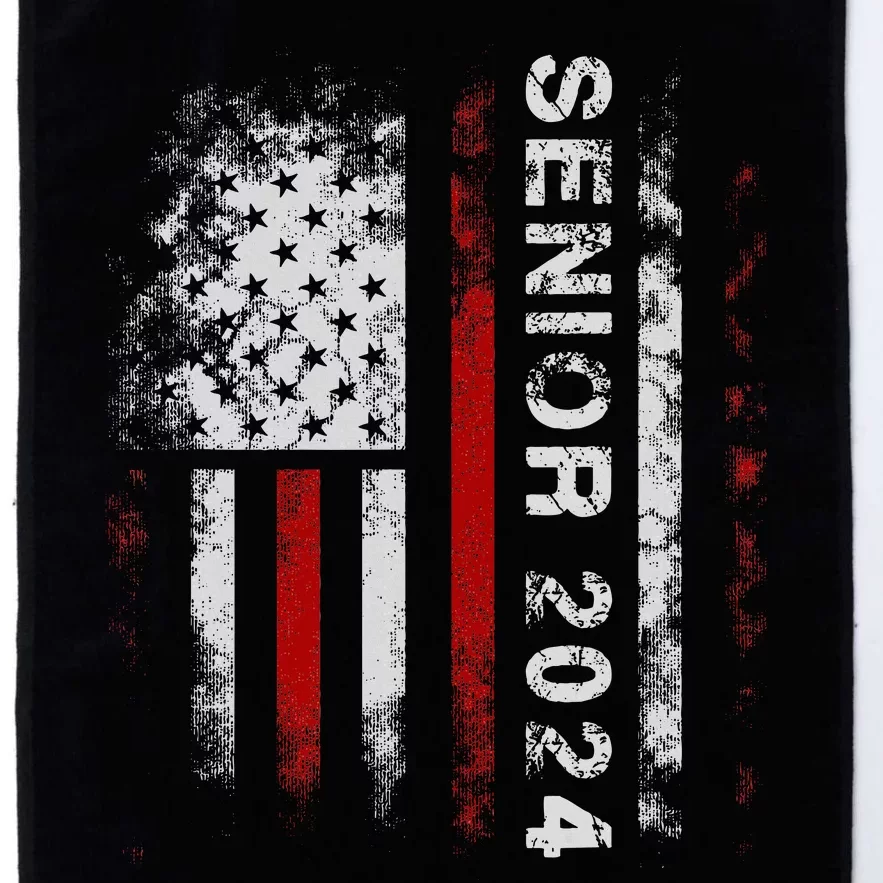 Senior 2024 American Flag Usa Graduation Class Of 2024 Platinum Collection Golf Towel