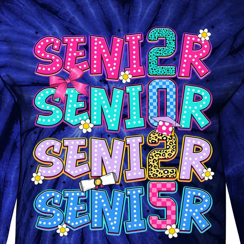 Senior 2025 Back To School Graduation Tie-Dye Long Sleeve Shirt