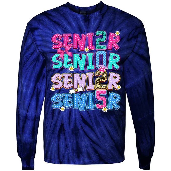 Senior 2025 Back To School Graduation Tie-Dye Long Sleeve Shirt