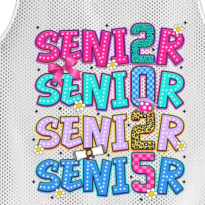 Senior 2025 Back To School Graduation Mesh Reversible Basketball Jersey Tank