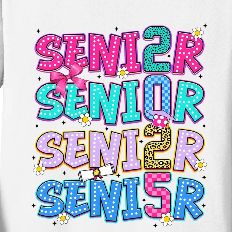 Senior 2025 Back To School Graduation Kids Long Sleeve Shirt