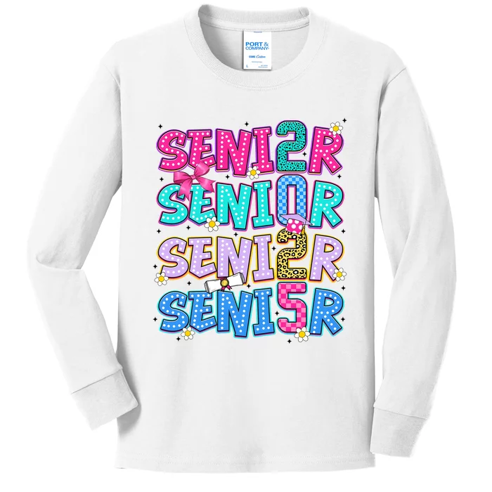 Senior 2025 Back To School Graduation Kids Long Sleeve Shirt