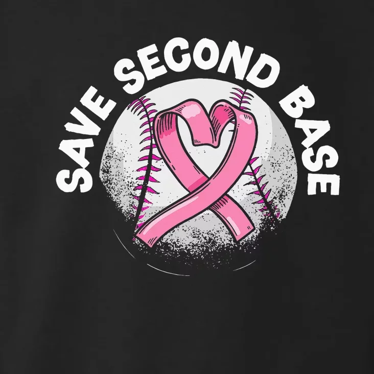 Save 2nd Base Baseball Player Breast Cancer Awareness Toddler Hoodie