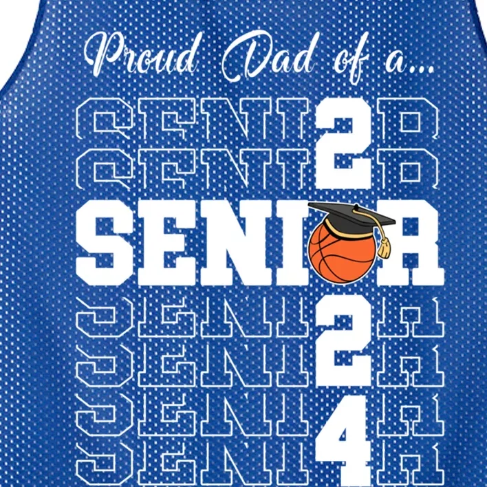 Senior 2024 Basketball Dad Gift Class Of 2024 Proud Dad Gift Mesh Reversible Basketball Jersey Tank