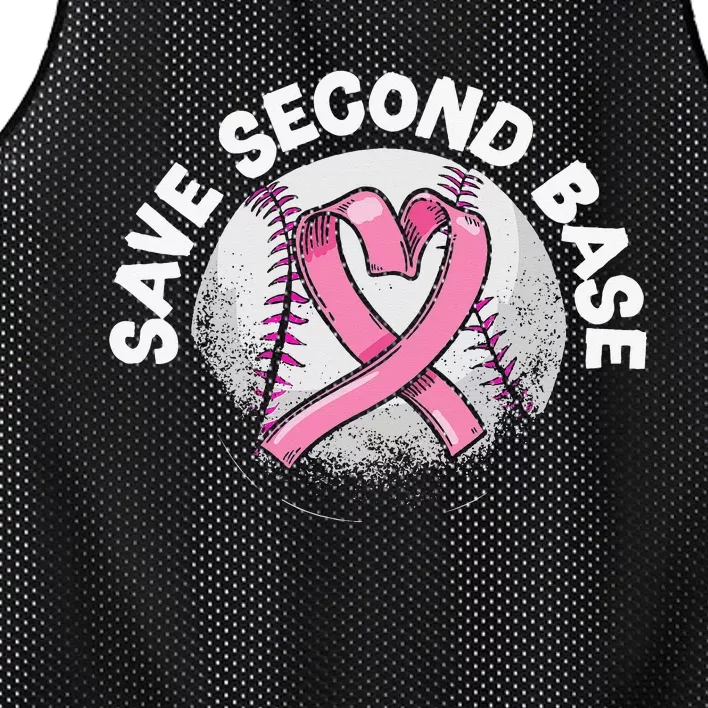 Save 2nd Base Baseball Player Breast Cancer Awareness Mesh Reversible Basketball Jersey Tank