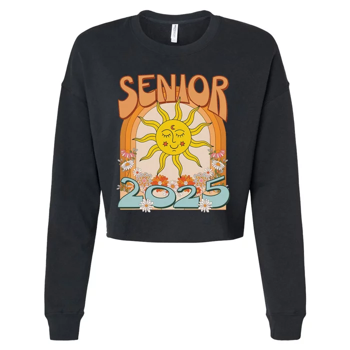 Senior 2025 Class Of 2025 Seniors Graduation 2025 Funny Cropped Pullover Crew