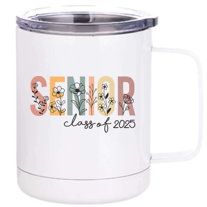 Senior 2025 Class Of 2025 Graduation Front & Back 12oz Stainless Steel Tumbler Cup