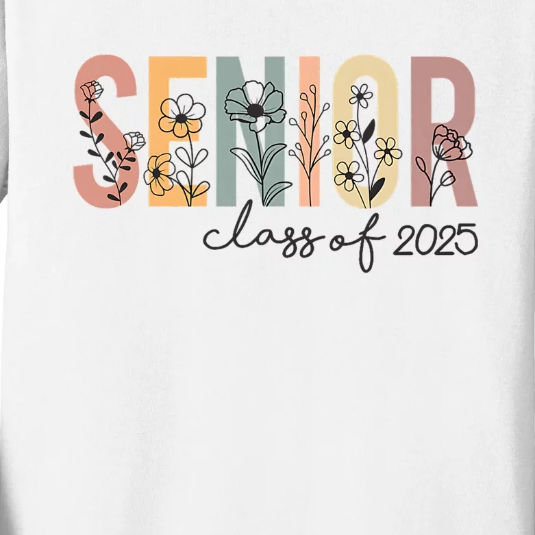 Senior 2025 Class Of 2025 Graduation Kids Long Sleeve Shirt