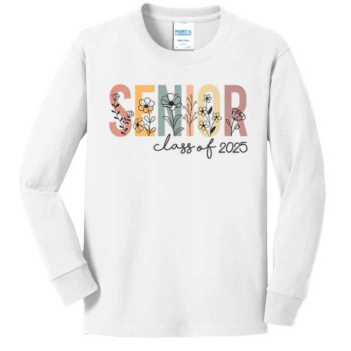 Senior 2025 Class Of 2025 Graduation Kids Long Sleeve Shirt