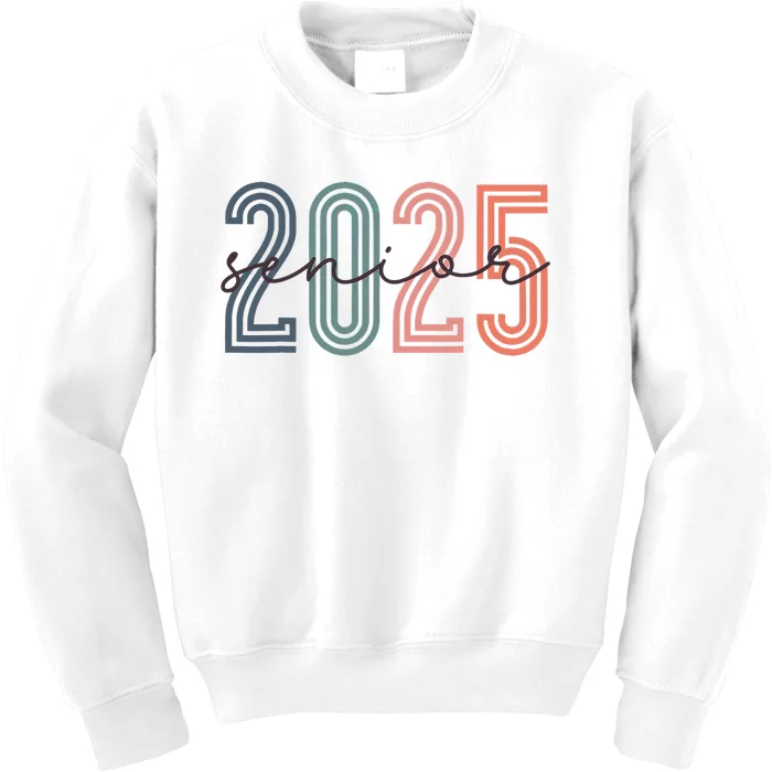 Senior 2025 Class Of 2025 Back To School Retro Graduation Kids Sweatshirt