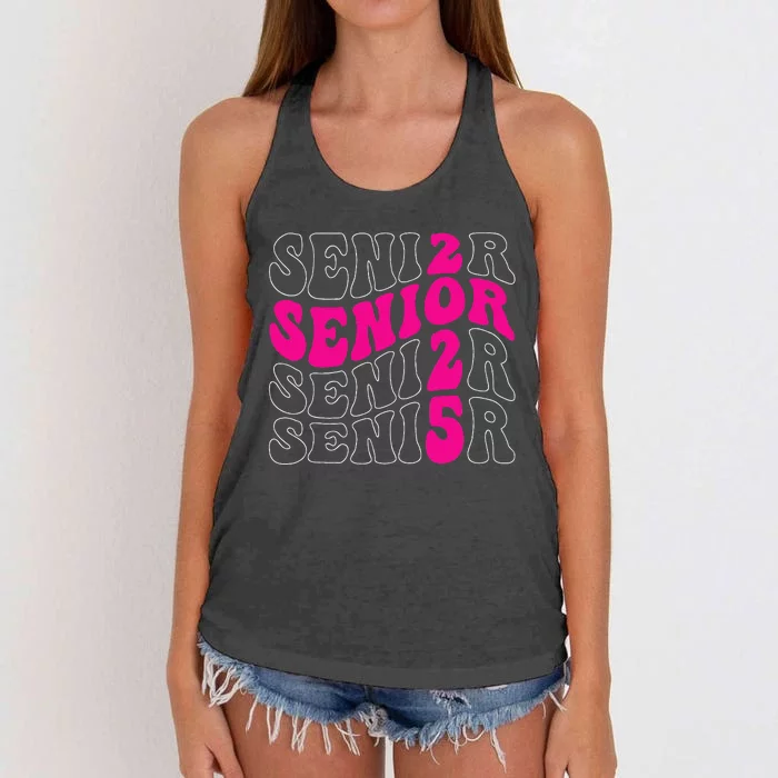 Senior 2025 Class Of 2025 Seniors Graduation 2025 Women's Knotted Racerback Tank