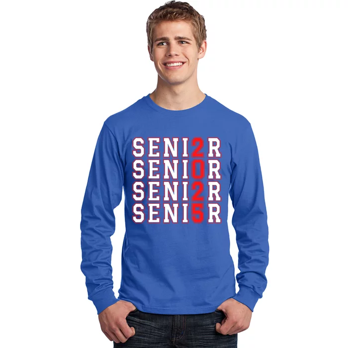 Senior 2025 College University High School Class Of 2025 Cool Gift Long Sleeve Shirt