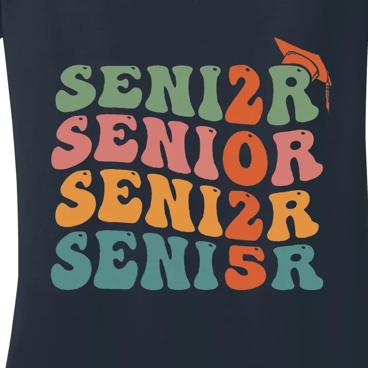 Senior 2025 Class Of 2025 Graduate College High School Women's V-Neck T-Shirt