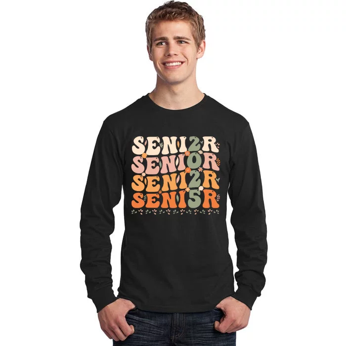 Senior 2025 Class Of 2025 Graduation 2025 Groovy Tall Long Sleeve T-Shirt