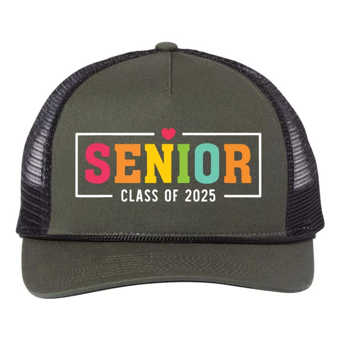 Senior 2025 Class Of 2025 For College High School Senior Retro Rope Trucker Hat Cap