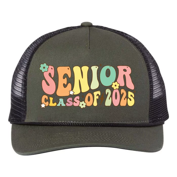 Senior 2025 Class Of 2025 For College High School Senior Retro Rope Trucker Hat Cap