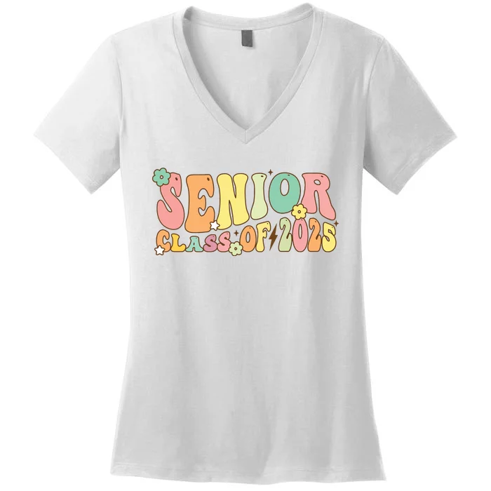 Senior 2025 Class Of 2025 For College High School Senior Women's V-Neck T-Shirt