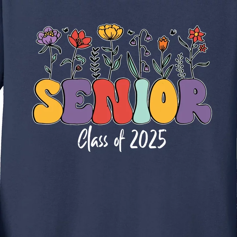 Senior 2025 Class Of 2025 Graduate Graduation 2025 Kids Long Sleeve Shirt