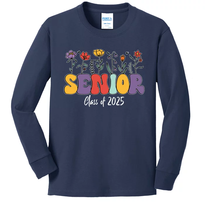 Senior 2025 Class Of 2025 Graduate Graduation 2025 Kids Long Sleeve Shirt