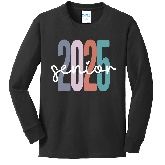 Senior 2025 Class Of 2025 Graduation Kids Long Sleeve Shirt