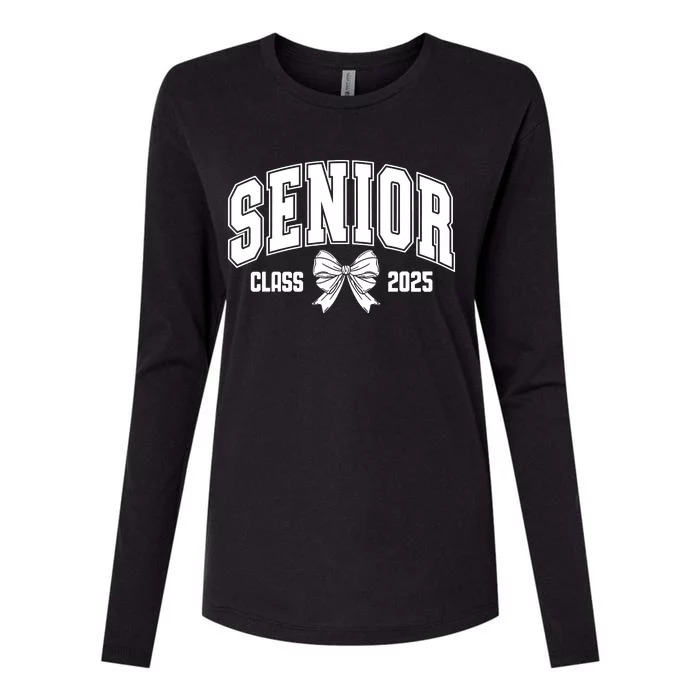 Senior 2025 Coquette Class Of 2025 Senior Year Womens Cotton Relaxed Long Sleeve T-Shirt