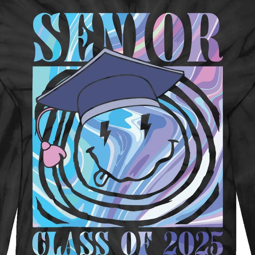 Senior 2025 Class Of 2025 Senior Graduation 2025 Tie-Dye Long Sleeve Shirt