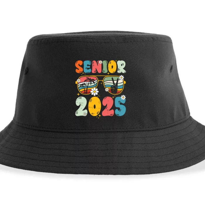 Senior 2025 Class Of 2025 Seniors Graduation Retro Groovy Sustainable Bucket Hat