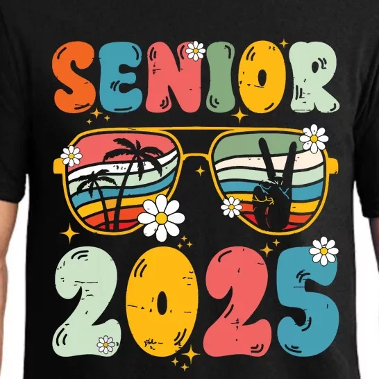 Senior 2025 Class Of 2025 Seniors Graduation Retro Groovy Pajama Set