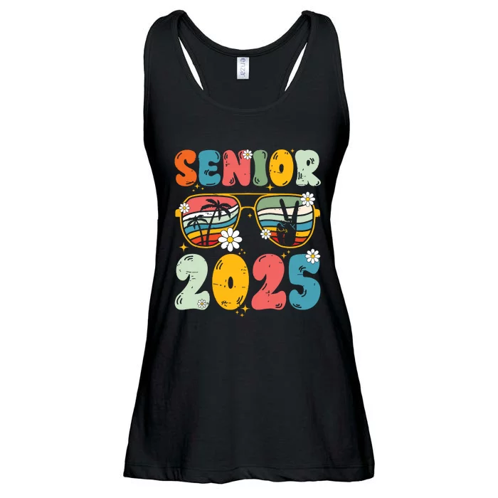 Senior 2025 Class Of 2025 Seniors Graduation Retro Groovy Ladies Essential Flowy Tank