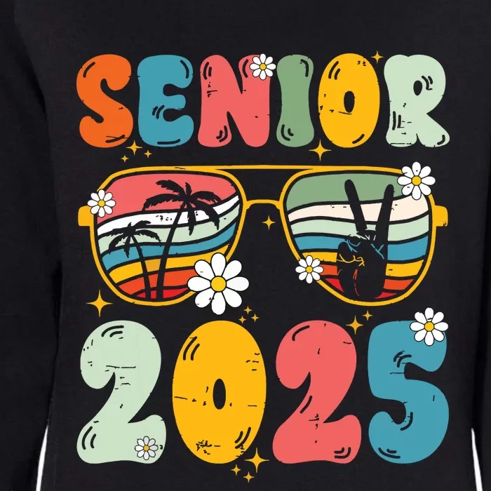 Senior 2025 Class Of 2025 Seniors Graduation Retro Groovy Womens California Wash Sweatshirt