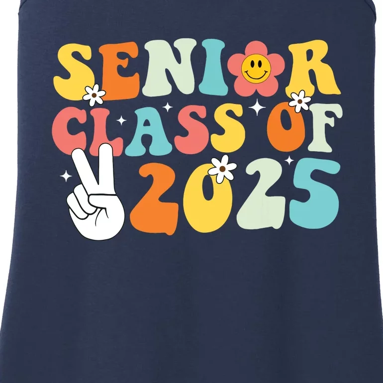 Senior 2025 Class Of 2025 Seniors Graduation Retro Groovy Ladies Essential Tank