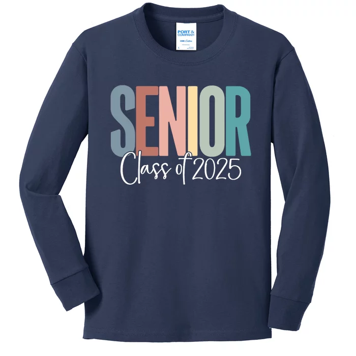 Senior 2025 Class Of 2025 Kids Long Sleeve Shirt