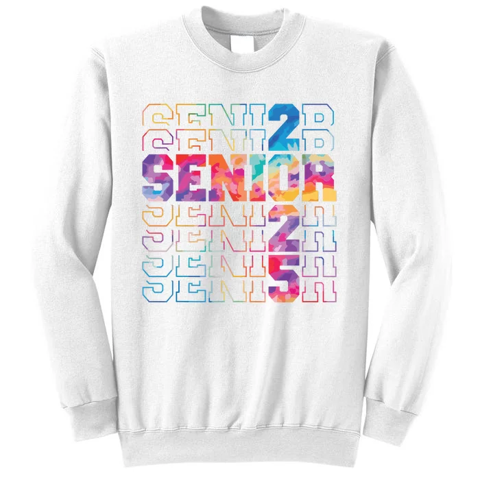 Senior 2025 Class Of 2025 Tie Dye Senior 25 Graduation Sweatshirt