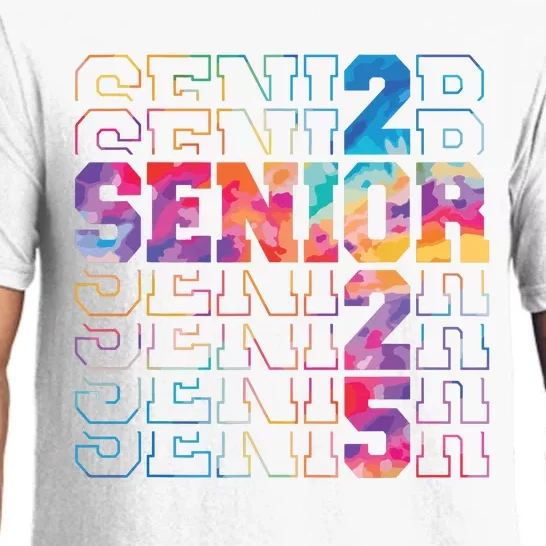 Senior 2025 Class Of 2025 Tie Dye Senior 25 Graduation Pajama Set