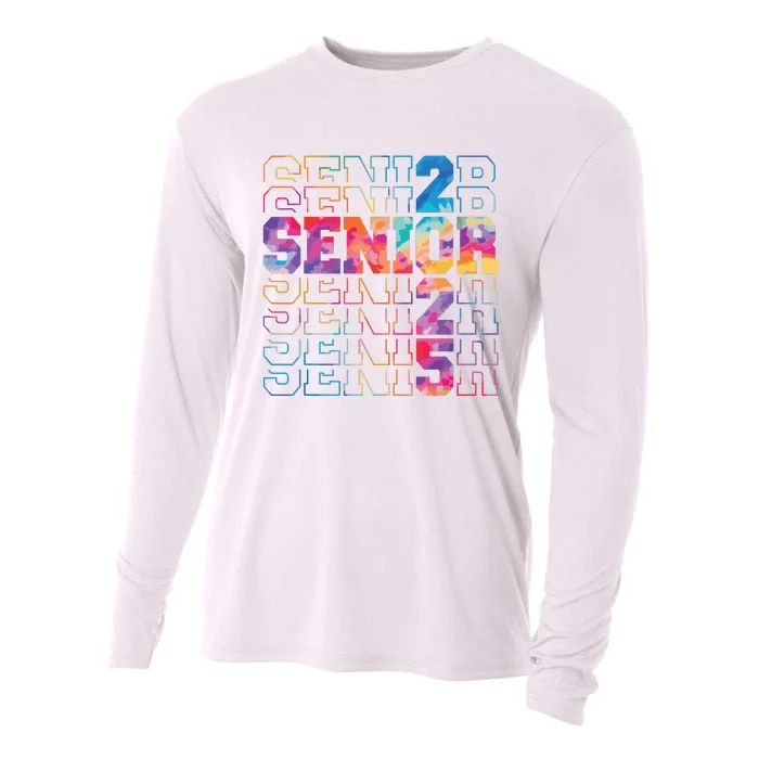 Senior 2025 Class Of 2025 Tie Dye Senior 25 Graduation Cooling Performance Long Sleeve Crew