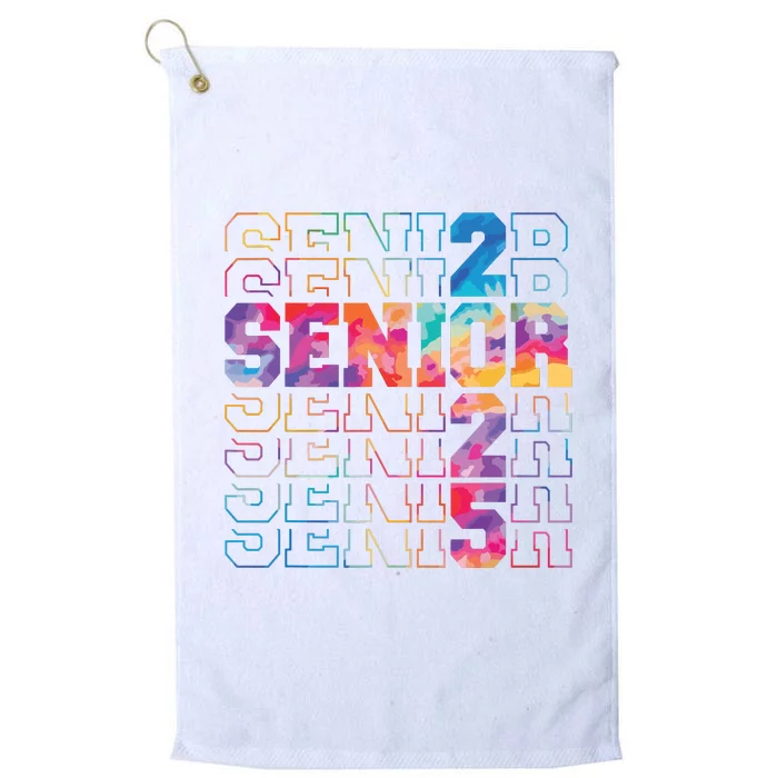 Senior 2025 Class Of 2025 Tie Dye Senior 25 Graduation Platinum Collection Golf Towel