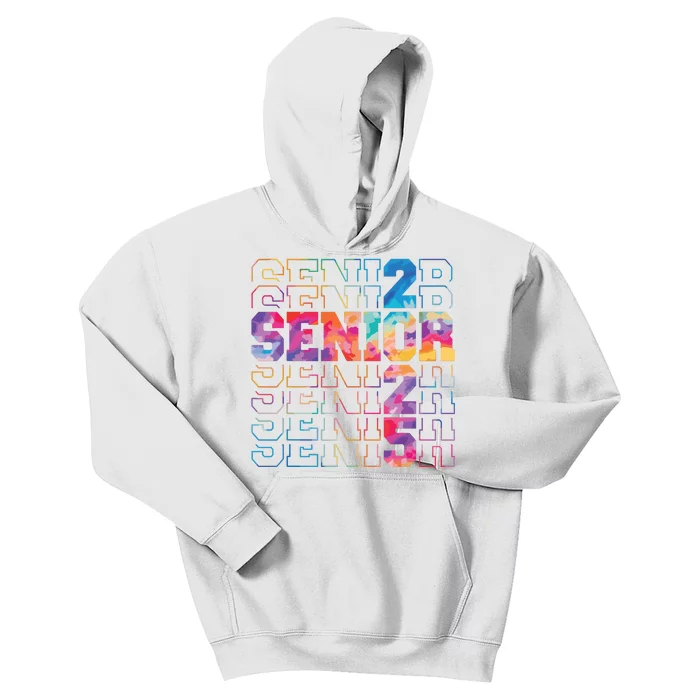 Senior 2025 Class Of 2025 Tie Dye Senior 25 Graduation Kids Hoodie