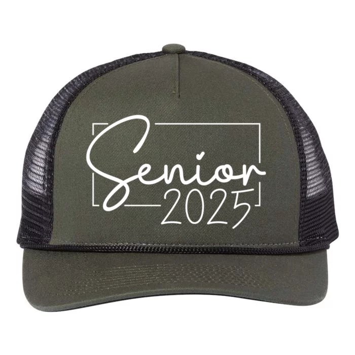 Senior 2025 Class Of 2025 Graduation Retro Rope Trucker Hat Cap