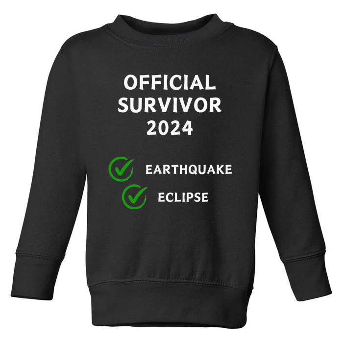 Survivor 2024 Earthquake Eclipse Toddler Sweatshirt